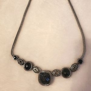Deep purple glitter fashion necklace